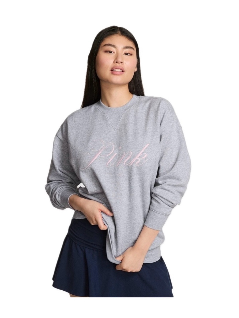 Grey 'Pink' Script Crewneck Victoria’s Secret